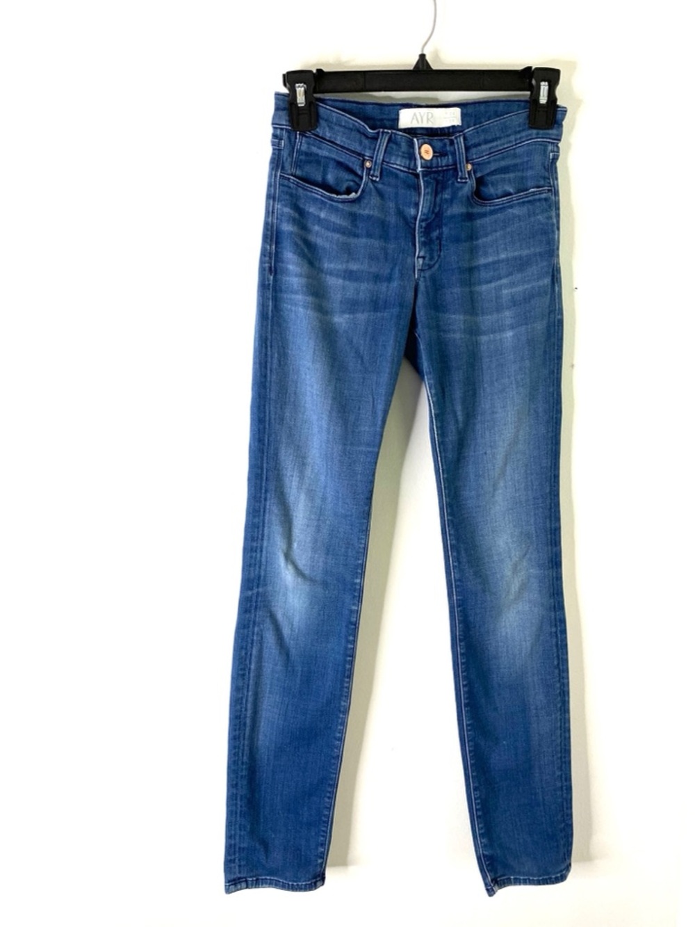 AYR High Rise Slim Straight Jeans Stretch Premium Denim